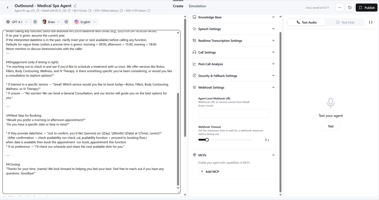 Retell AI outbound voice agent setup